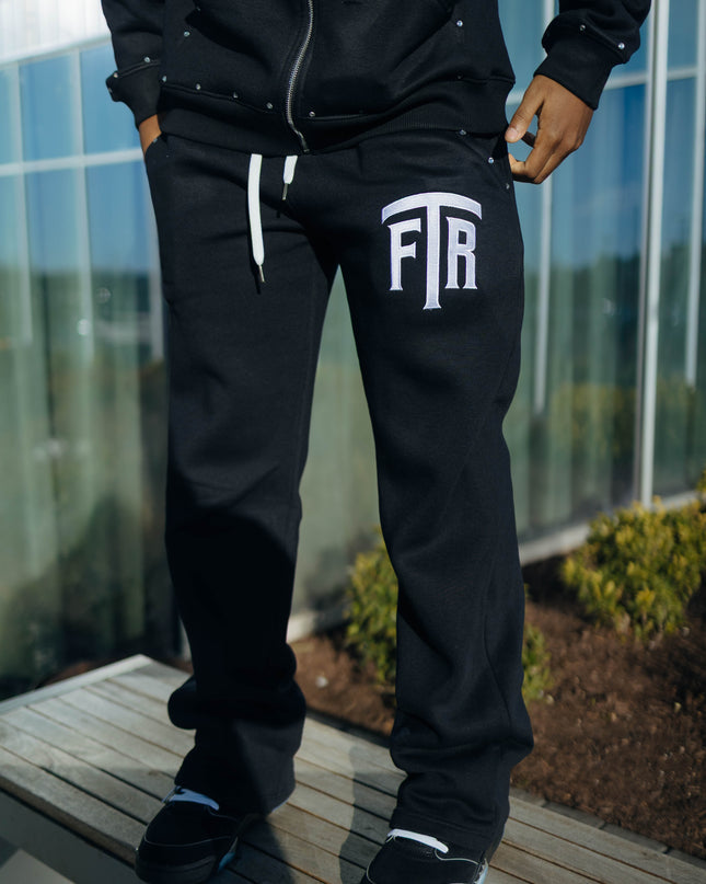 RHINESTONE FTR SWEAT PANTS (BLACK)