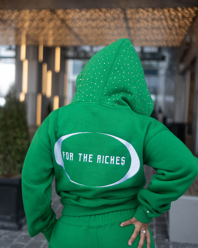 RHINESTONE FTR HOODIE (GREEN)