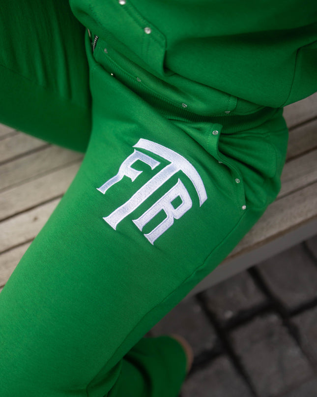 RHINESTONE FTR SWEAT PANTS (GREEN)
