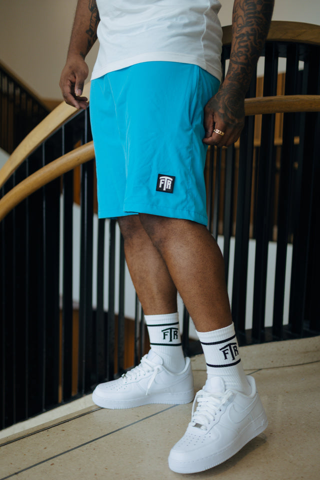 FTR LOGO NYLON SHORTS (BLUE)