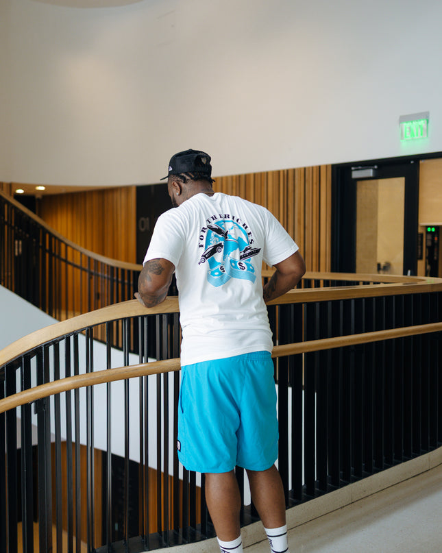 FTR ‘ACROSS THE WORLD’ WHITE TEE (BLUE)