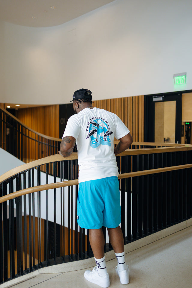 FTR ‘ACROSS THE WORLD’ WHITE TEE (BLUE)