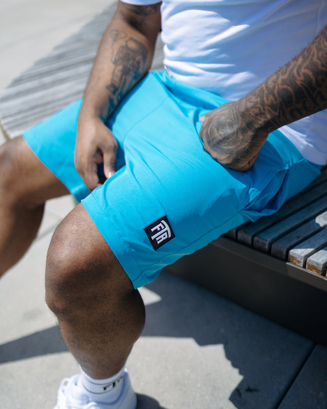 FTR LOGO NYLON SHORTS (BLUE)
