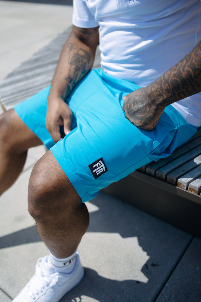 FTR LOGO NYLON SHORTS (BLUE)