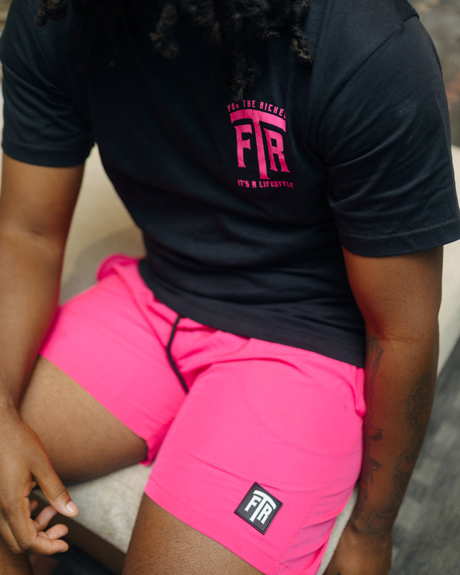 FTR LOGO NYLON SHORTS (PINK)