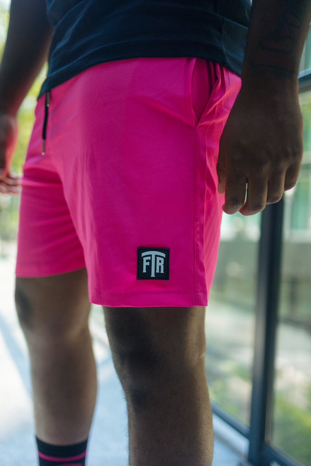 FTR LOGO NYLON SHORTS (PINK)