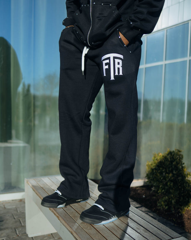 RHINESTONE FTR SWEAT PANTS (BLACK)