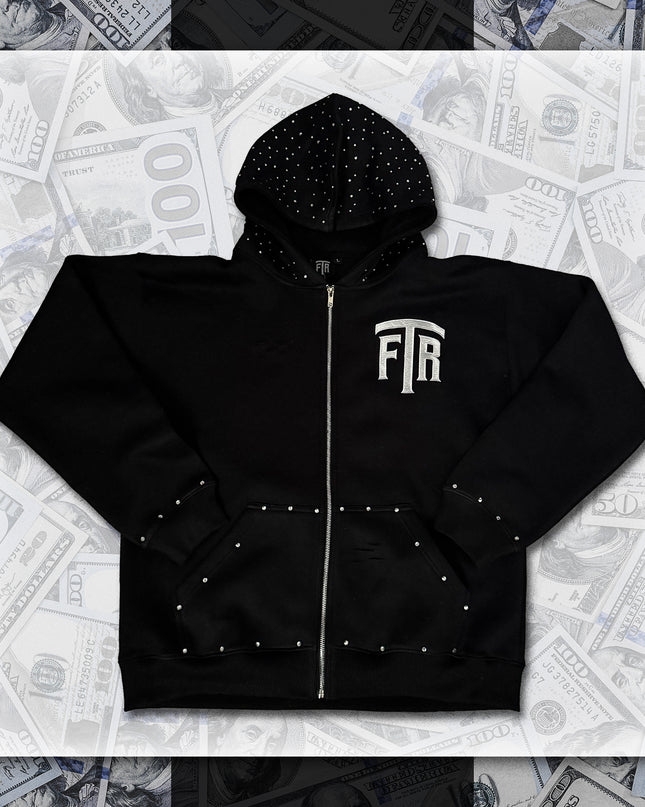 RHINESTONE FTR HOODIE (BLACK)