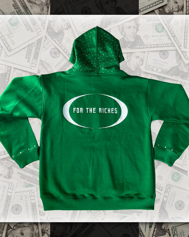 RHINESTONE FTR HOODIE (GREEN)