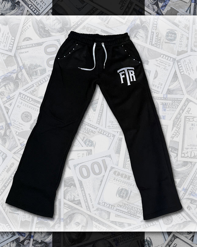 RHINESTONE FTR SWEAT PANTS (BLACK)