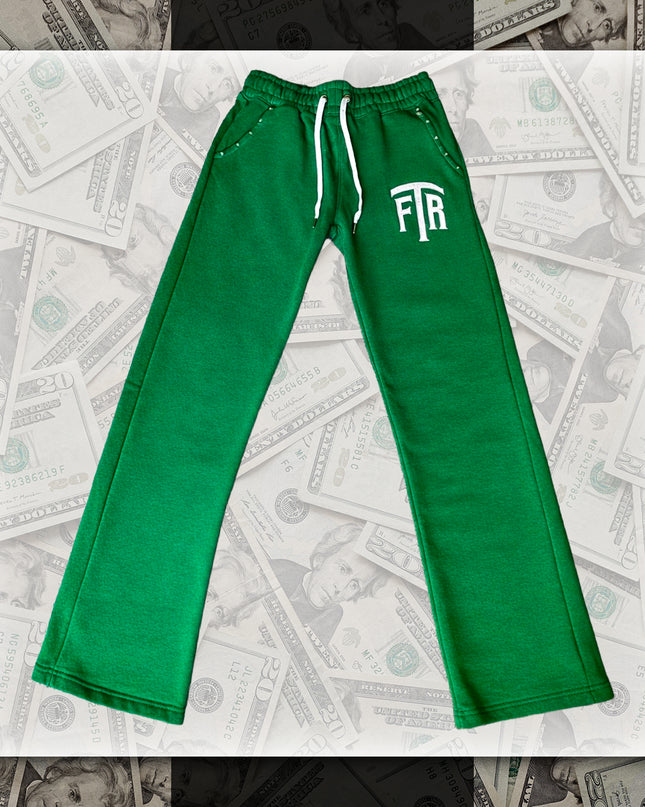 RHINESTONE FTR SWEAT PANTS (GREEN)