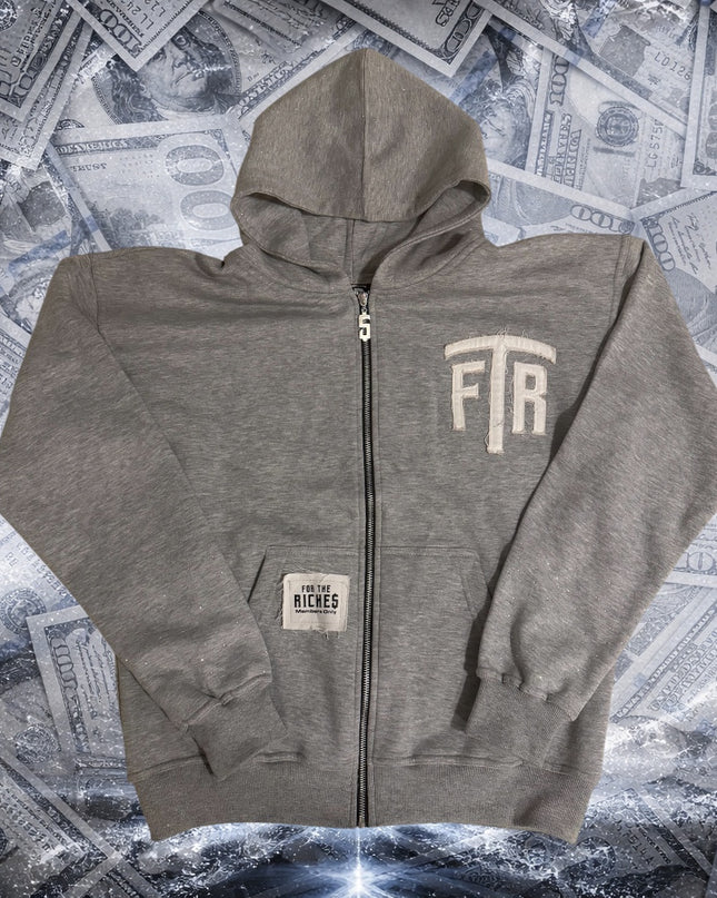 RHINESTONE FTR HOODIE (GREY)