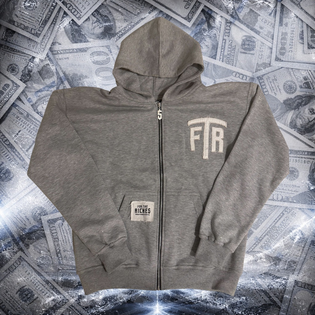 RHINESTONE FTR HOODIE (GREY)