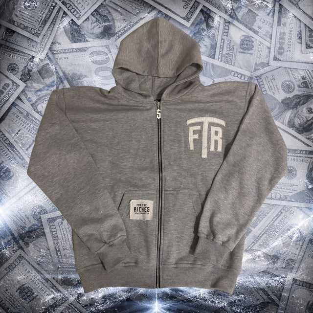 RHINESTONE FTR HOODIE (GREY)