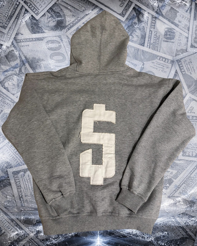 RHINESTONE FTR HOODIE (GREY)